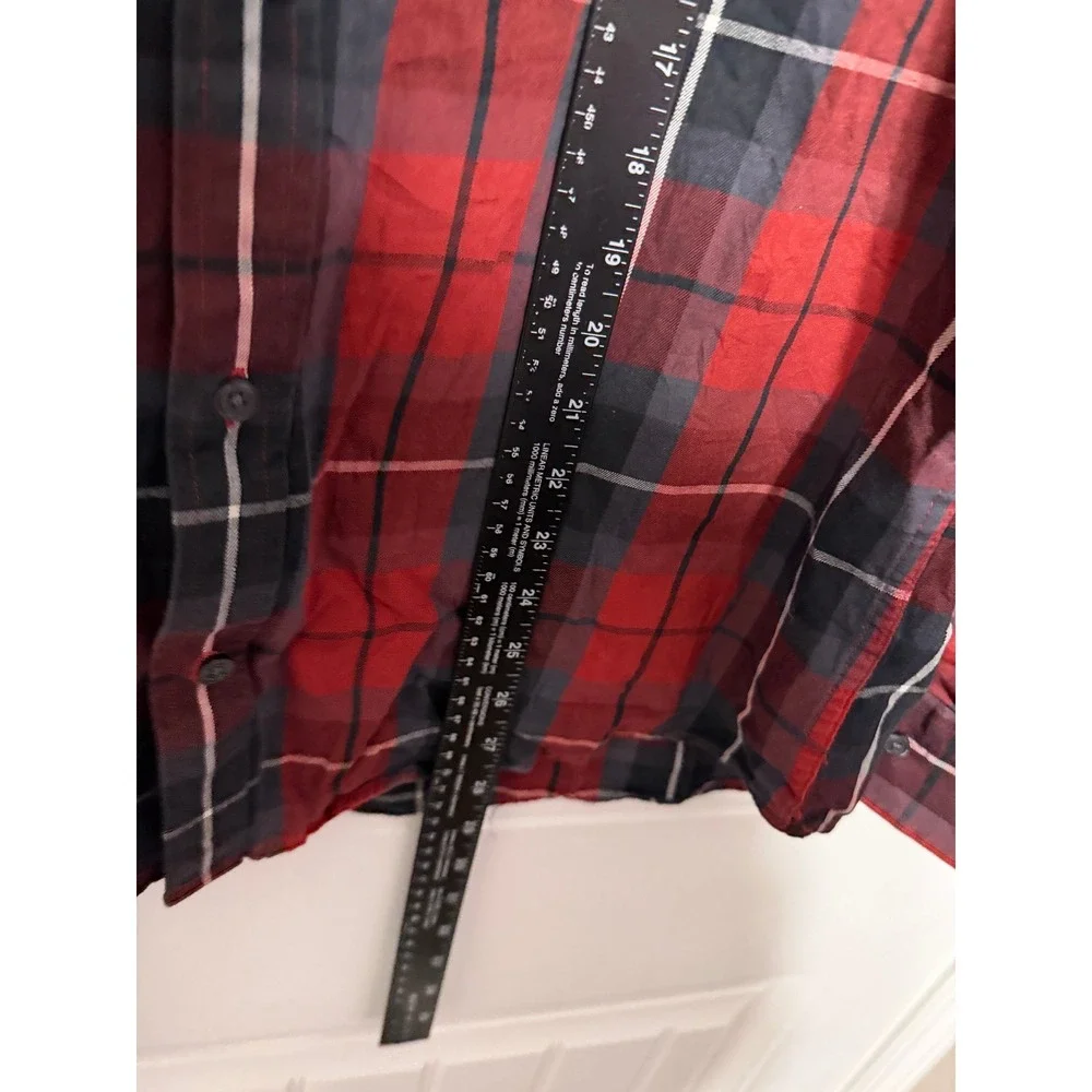 Banana Republic Shirt Mens L Lightweight Flannel Red Plaid Button Down EUC
